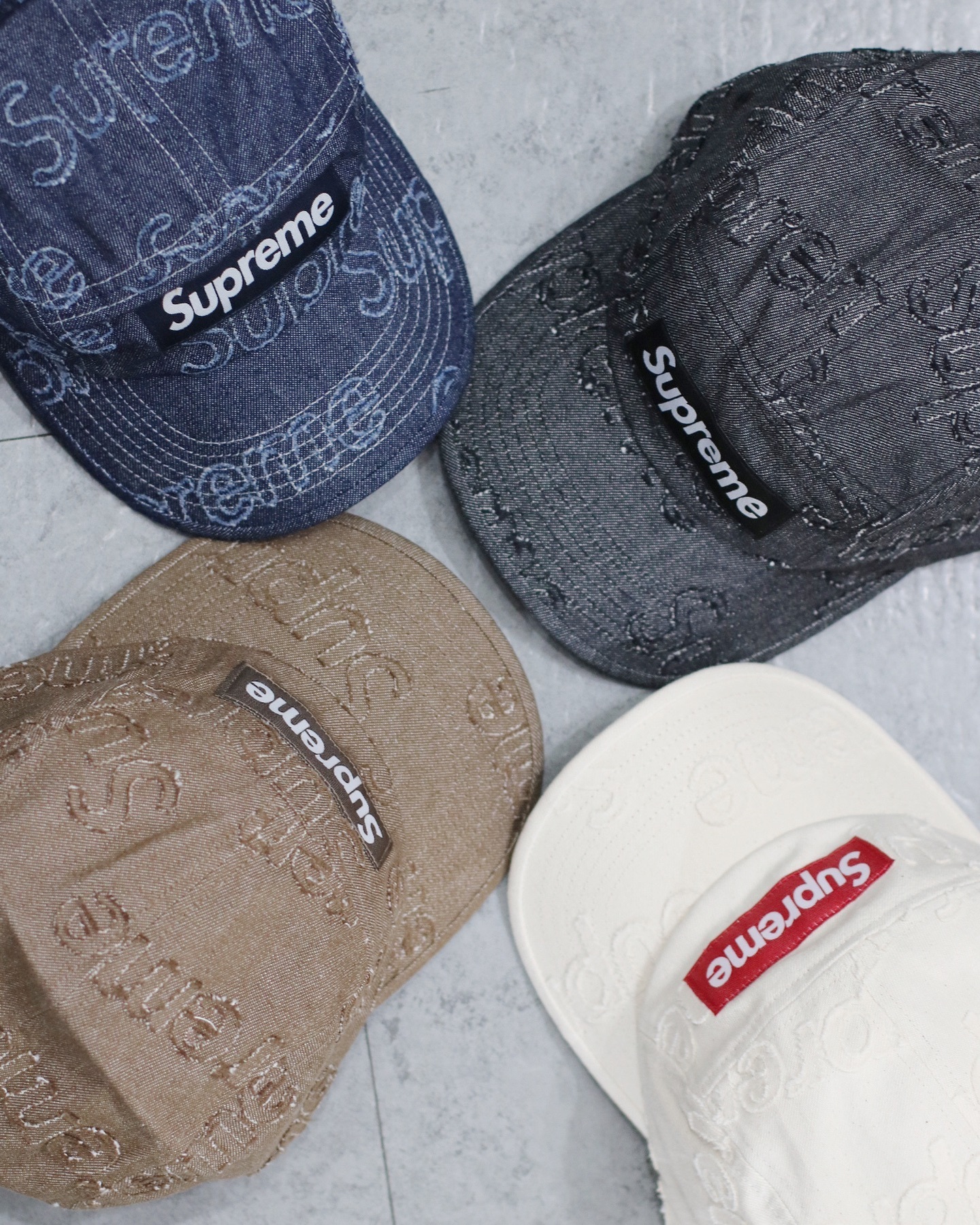 Supreme FW24 LASERED DENIM CAMP CAP 各色