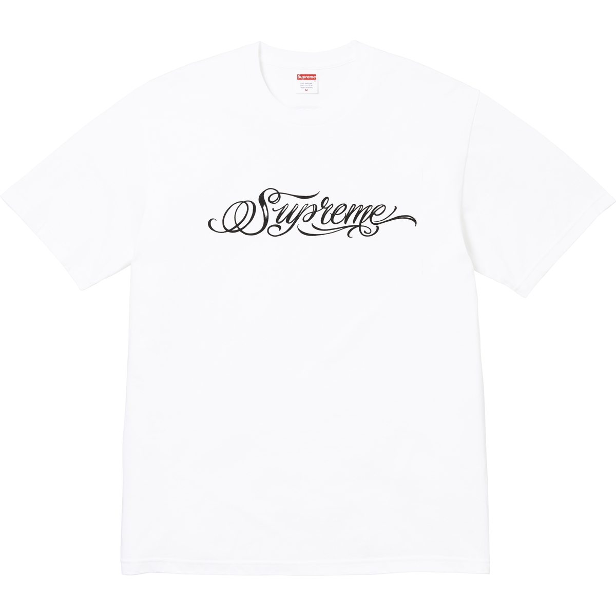 -(B3c02)-SUPREME SCRIPT TEE 美式風格 手寫 草寫 字體 短T 白色/黑色-FW24T53