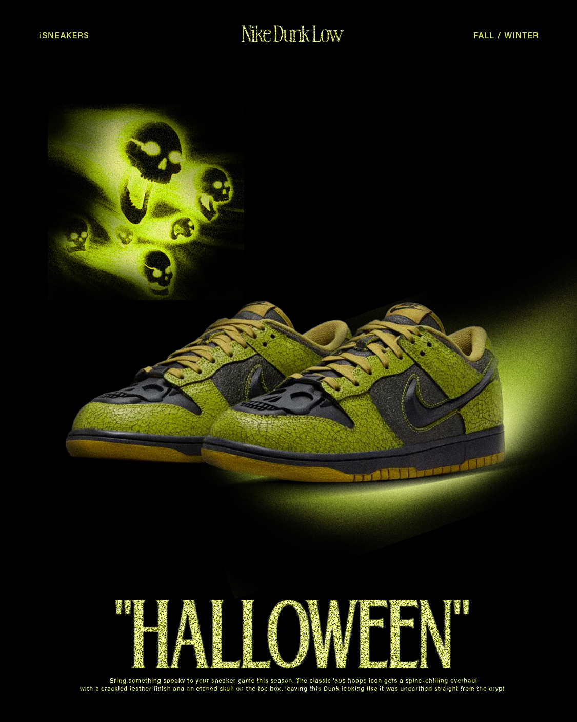 iSNEAKERS｜Nike Dunk Low "Halloween Skull" 萬聖節 幽靈綠黑 HV6103-300