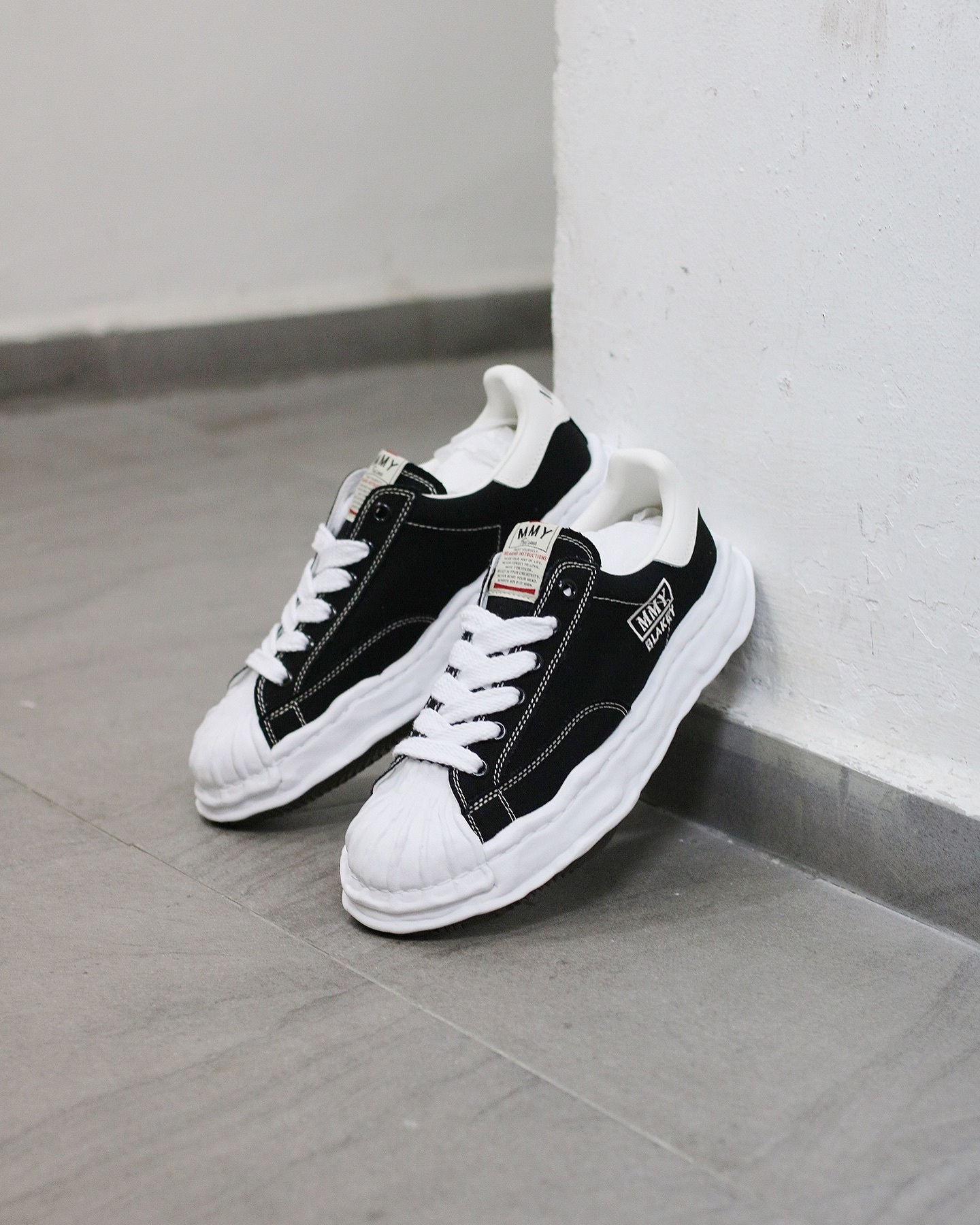 MIHARA YASUHIRO ”BLAKEY“ OG Sole Canvas Low Black 黑白 A08fw735