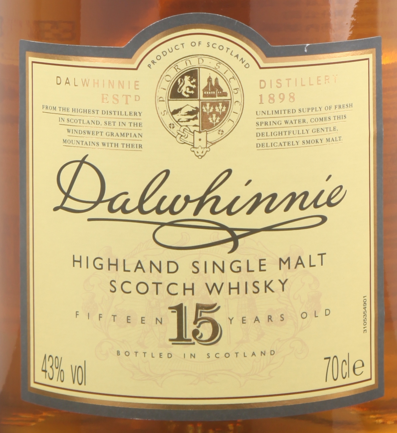 Dalwhinnie 15 Year Old Scotch Whisky 43%