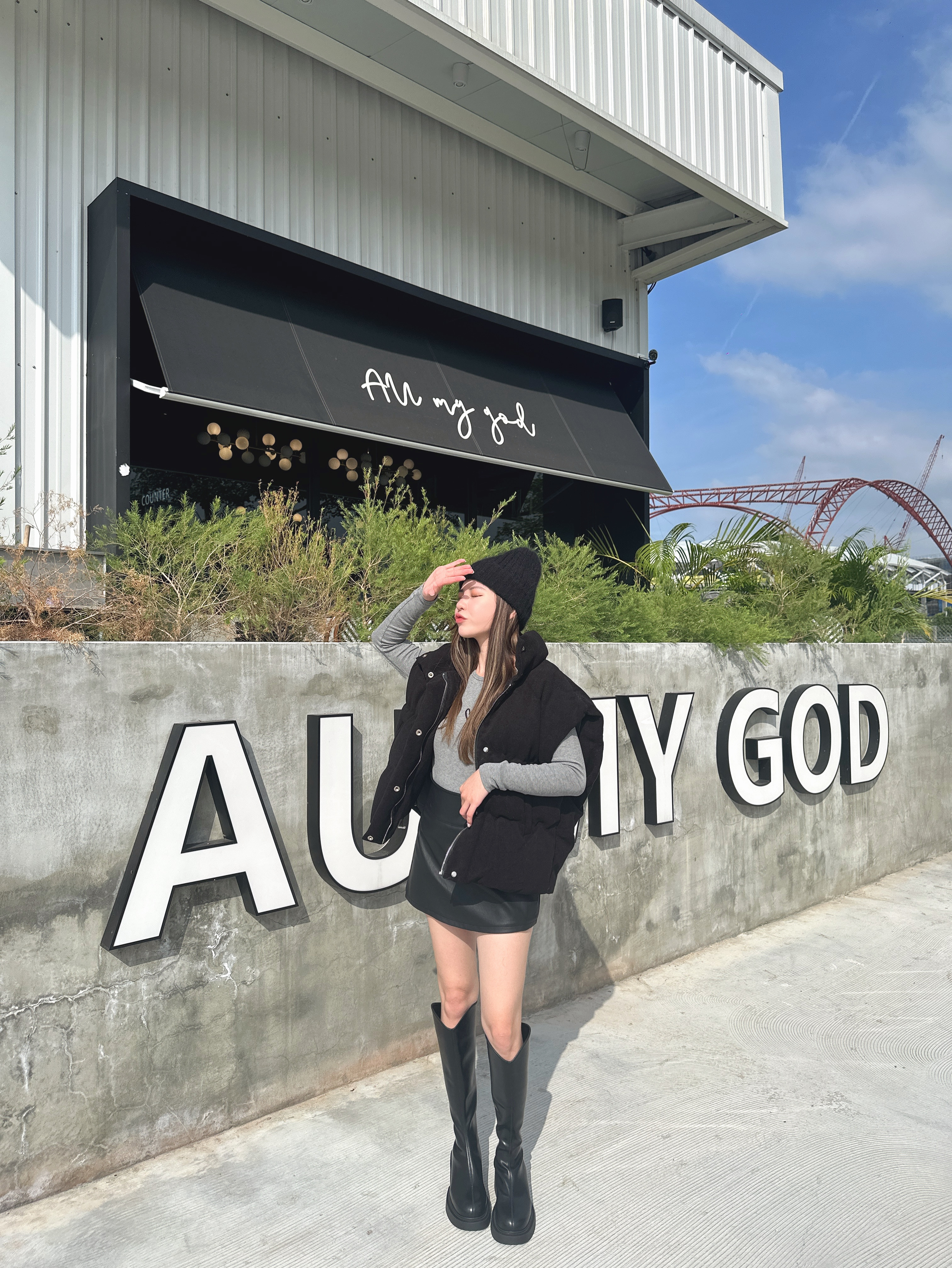 立領連帽羽絨背心