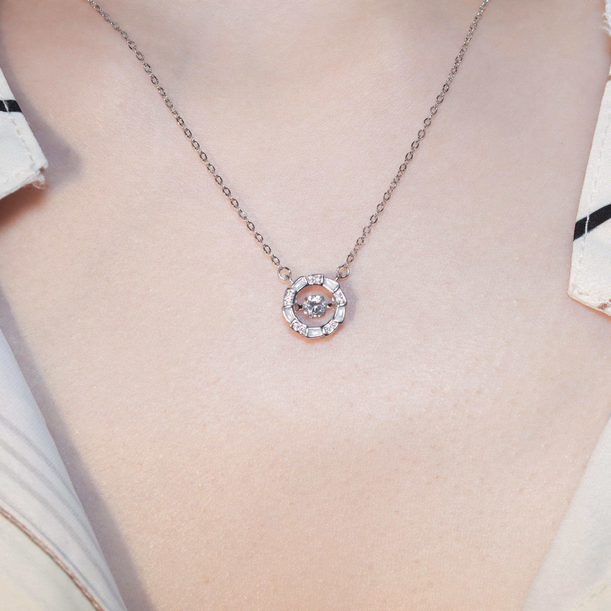 | 925 Silver・White Gold・Rose Gold | Dancing Moment Necklace（Silver / Rose Gold） | NE1250 |