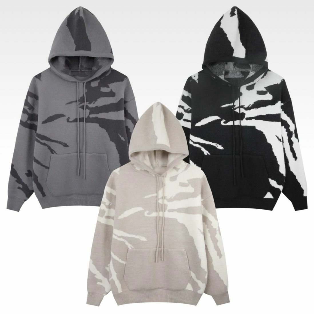 拼色連帽針織衫 T5603