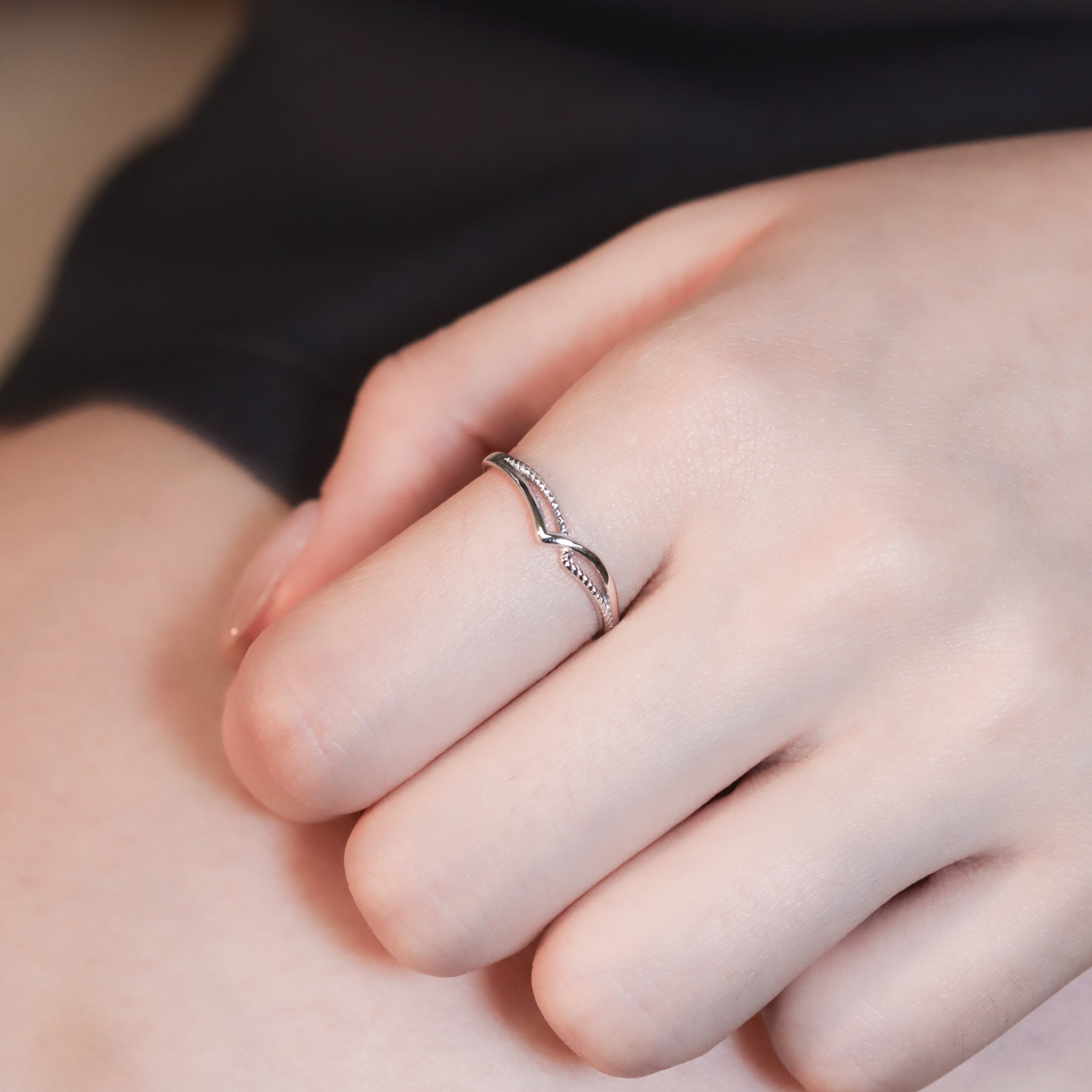 | 925 Silver・White Gold | Pas De Deux Ring | RI0749 |