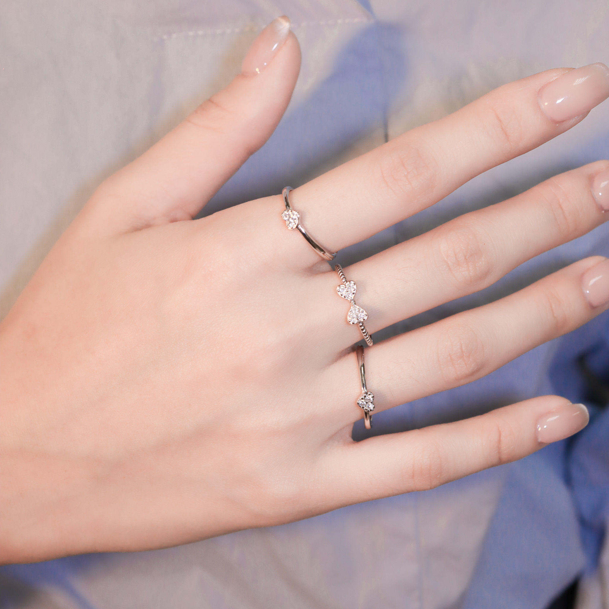 | 925純銀 | 凝聚幸福戒指套裝（多種戴法） | RI0745 |