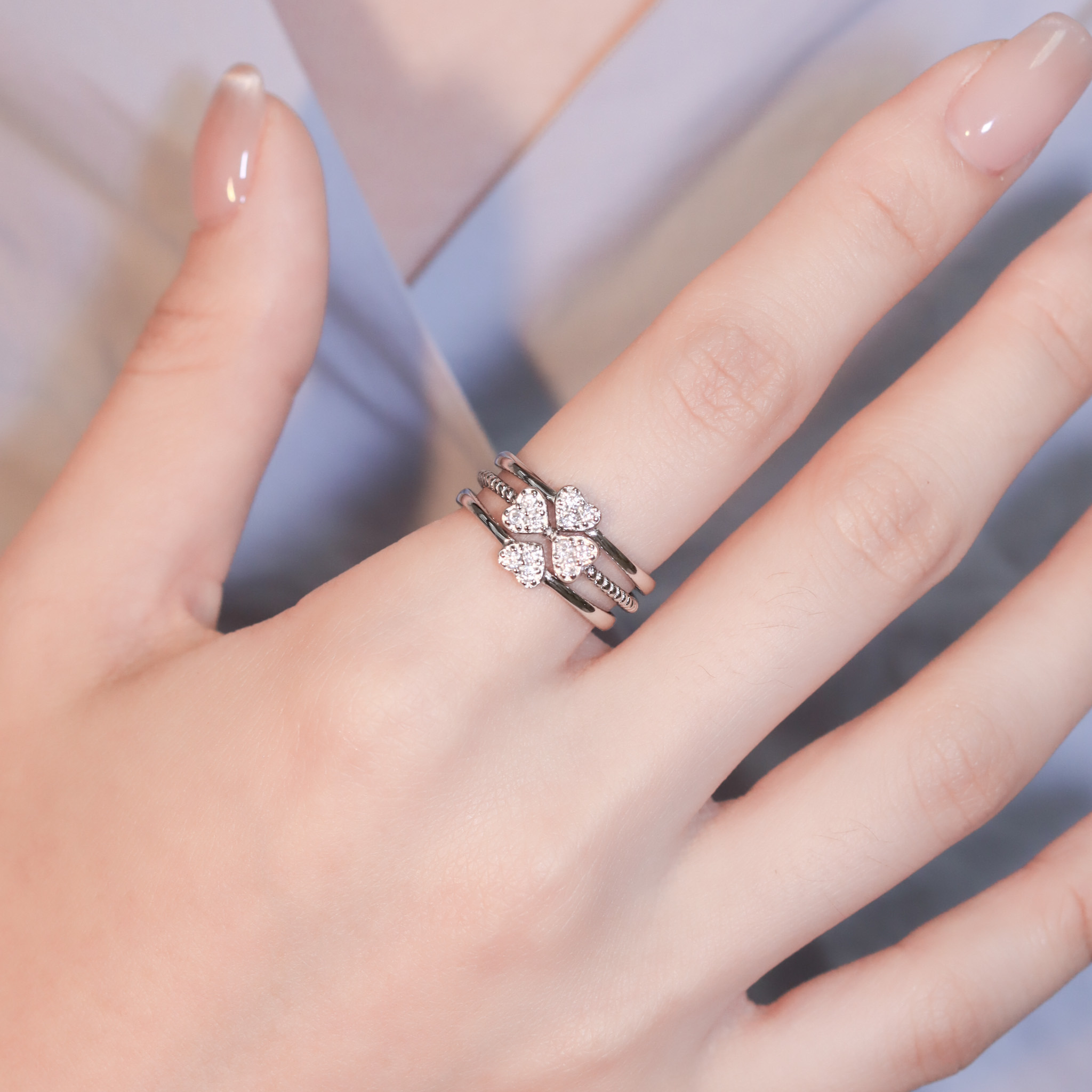 | 925純銀 | 凝聚幸福戒指套裝（多種戴法） | RI0745 |