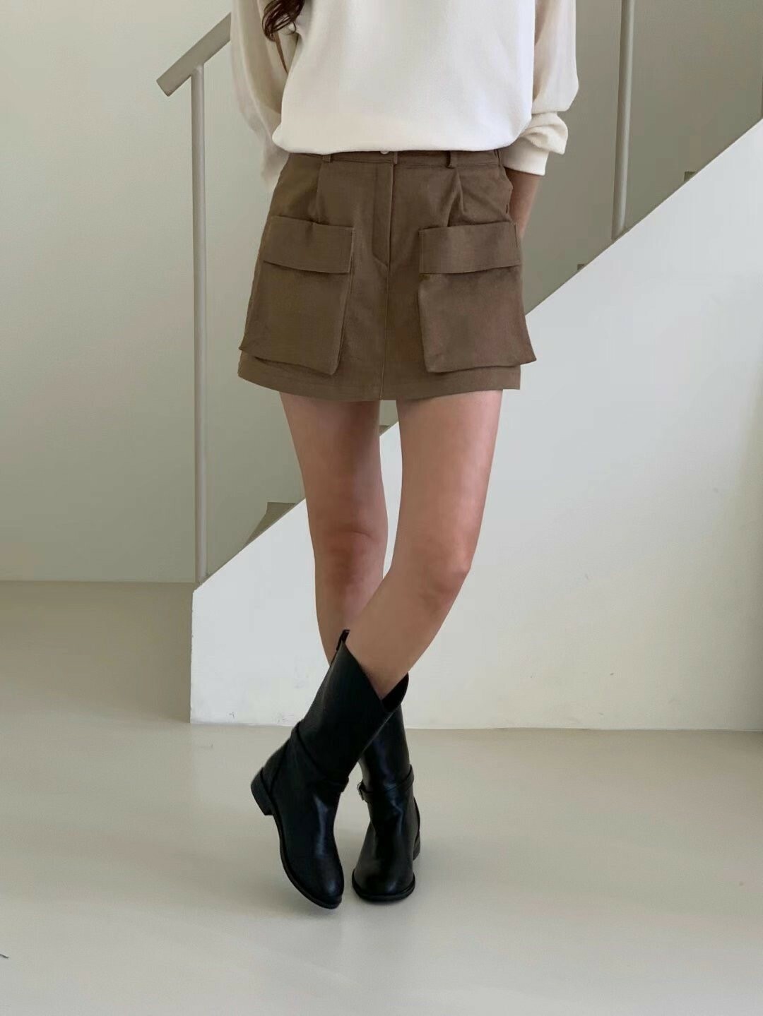 立體口袋褲裙