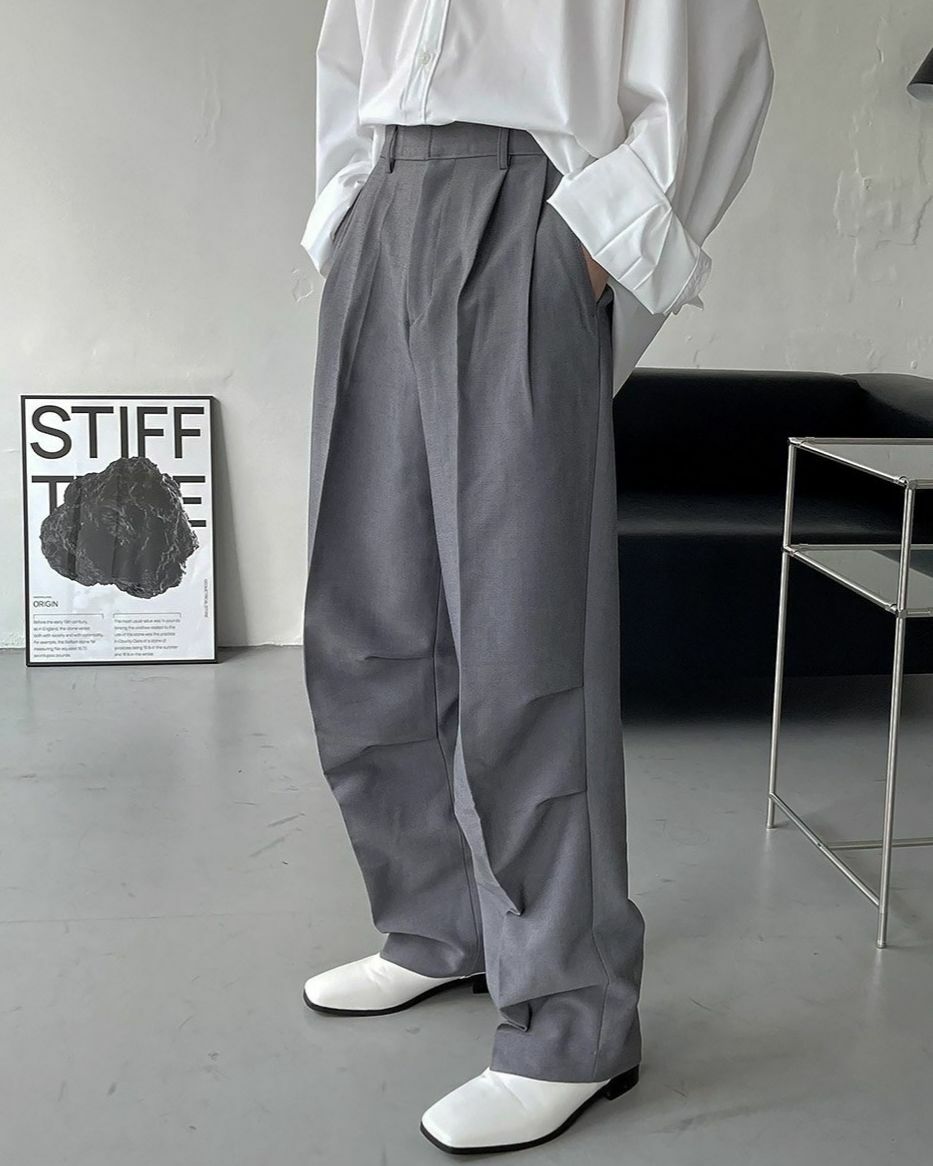 淨色鬆身西褲 Crunky_youth-002P