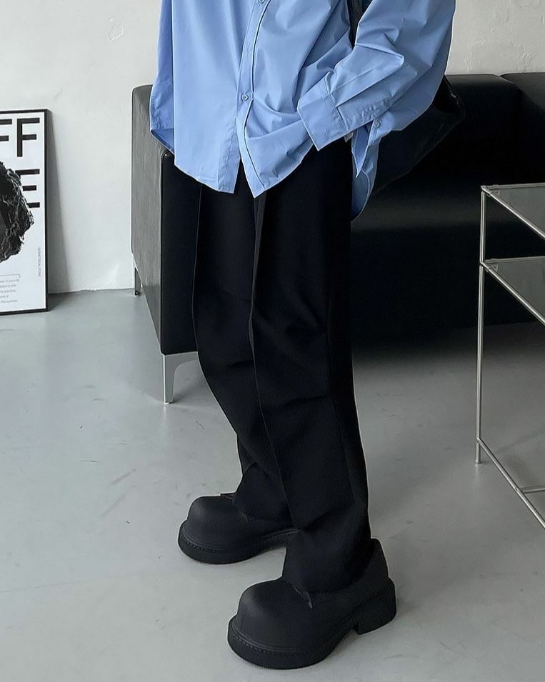 淨色鬆身西褲 Crunky_youth-002P