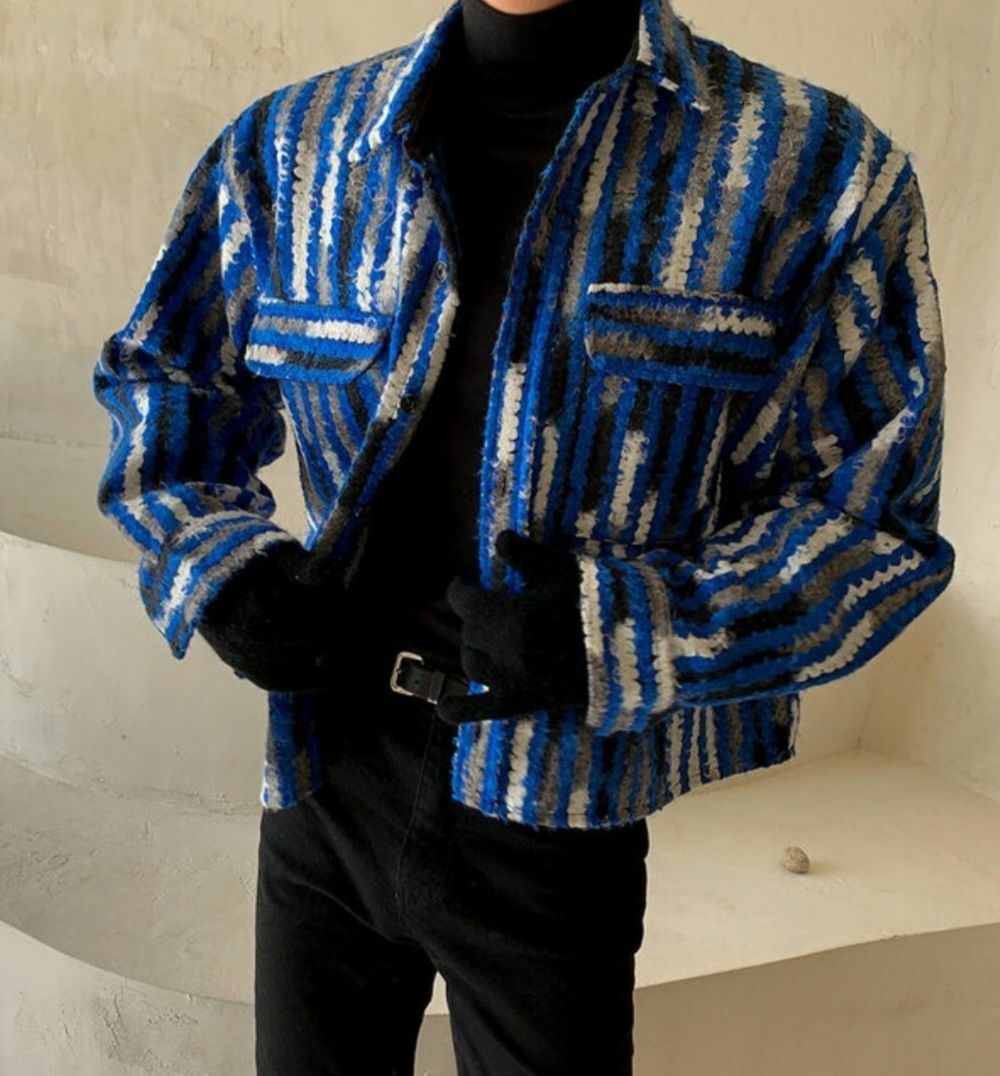 條紋長袖恤衫外套 Crunky_youth-011JK