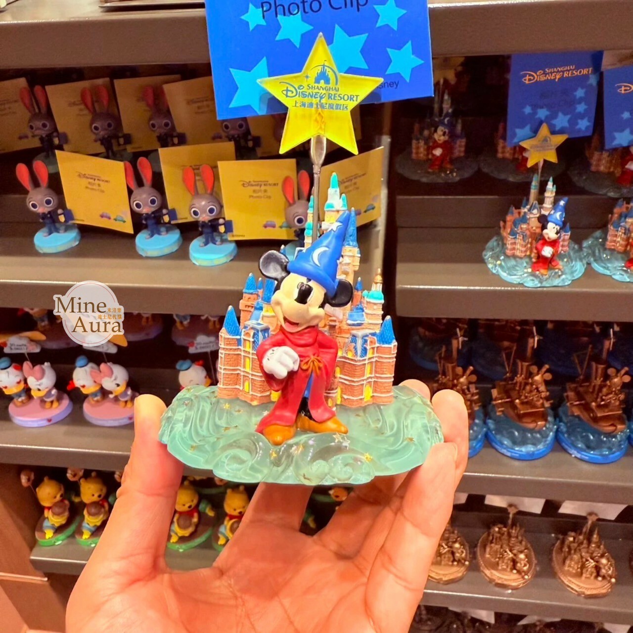 米奇 Mickey 魔法師 城堡 造型 相片夾 擺飾品 -上海迪士尼樂園