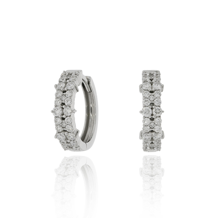 18K金鑽石圈形耳環