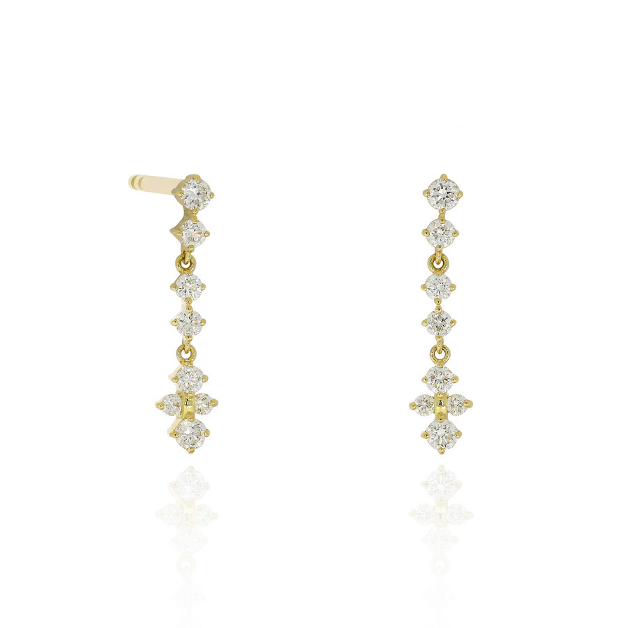 18K黃金鑽石長耳環