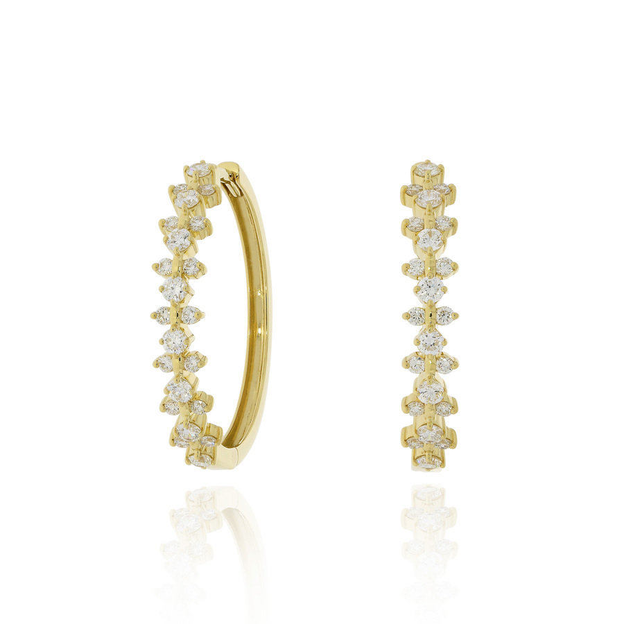 18K黃金鑽石圈形耳環