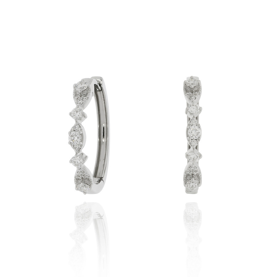 18K金鑽石圈形耳環