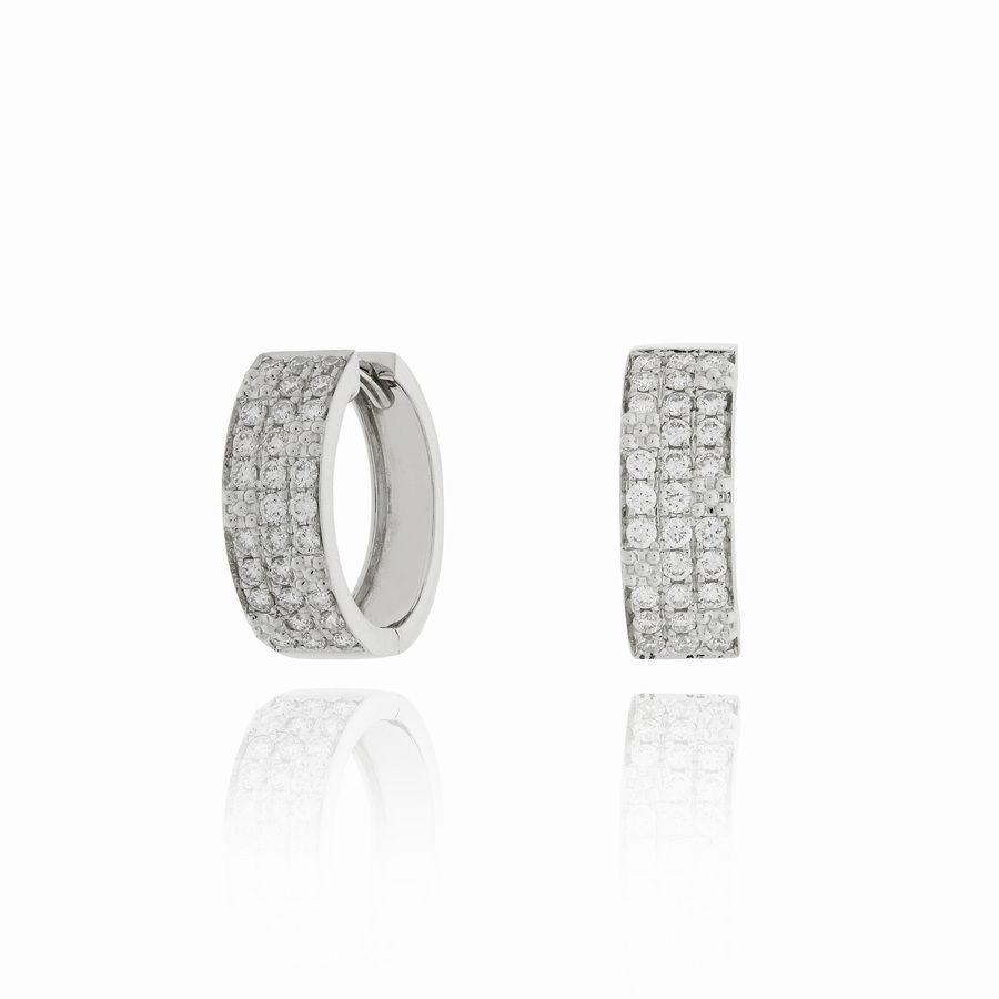 18K金鑽石圈形耳環