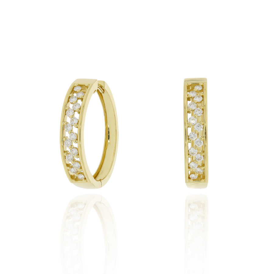 18K黃金鑽石圈耳環