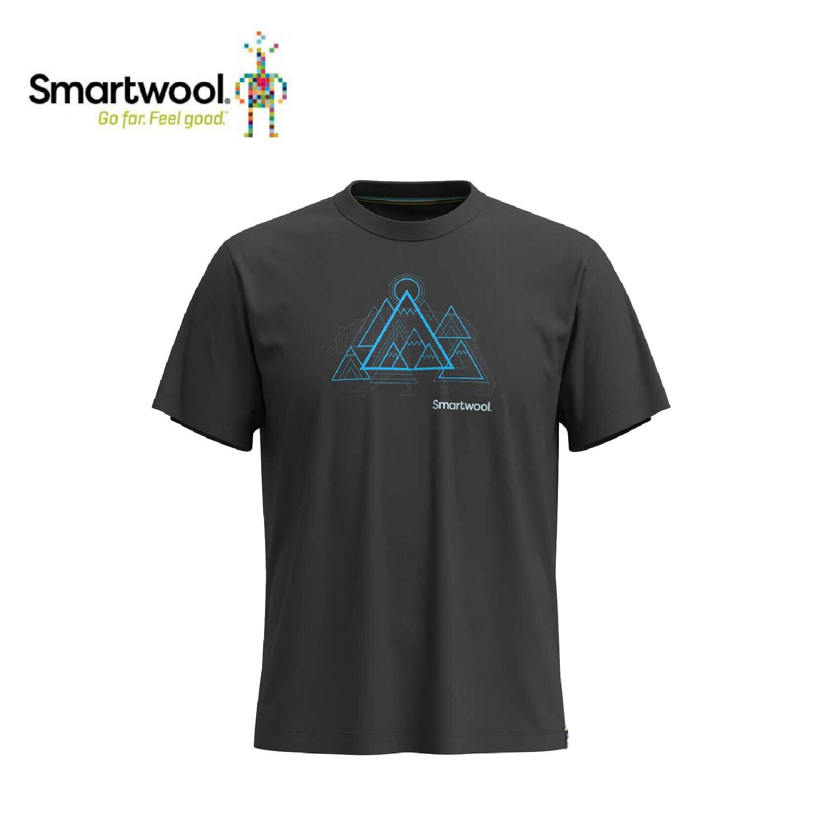 Smartwool 美國 塗鴉短Tee/自然幾何 男款 炭黑色 短袖/上衣/羊毛/抑菌抗臭 10SW002604