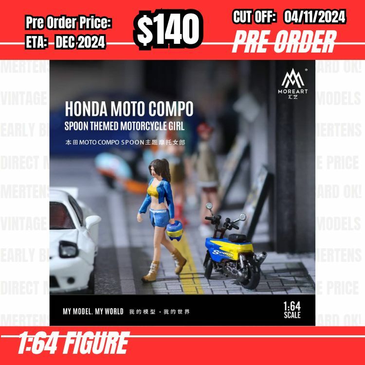 PO-$140 * Moreart * 1:64 Figure - Honda Moto Compo Spoon Themed Motorcycle Girl [OD29/10]