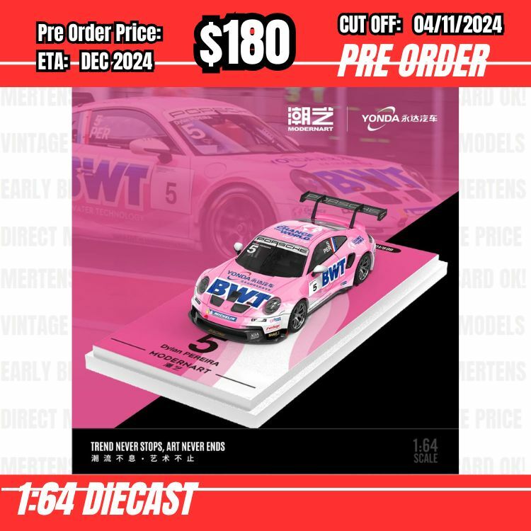 PO-$180 * ModernArt * 1:64 911 GT3 Cup(992) Pink BWT #5 [OD29/10]