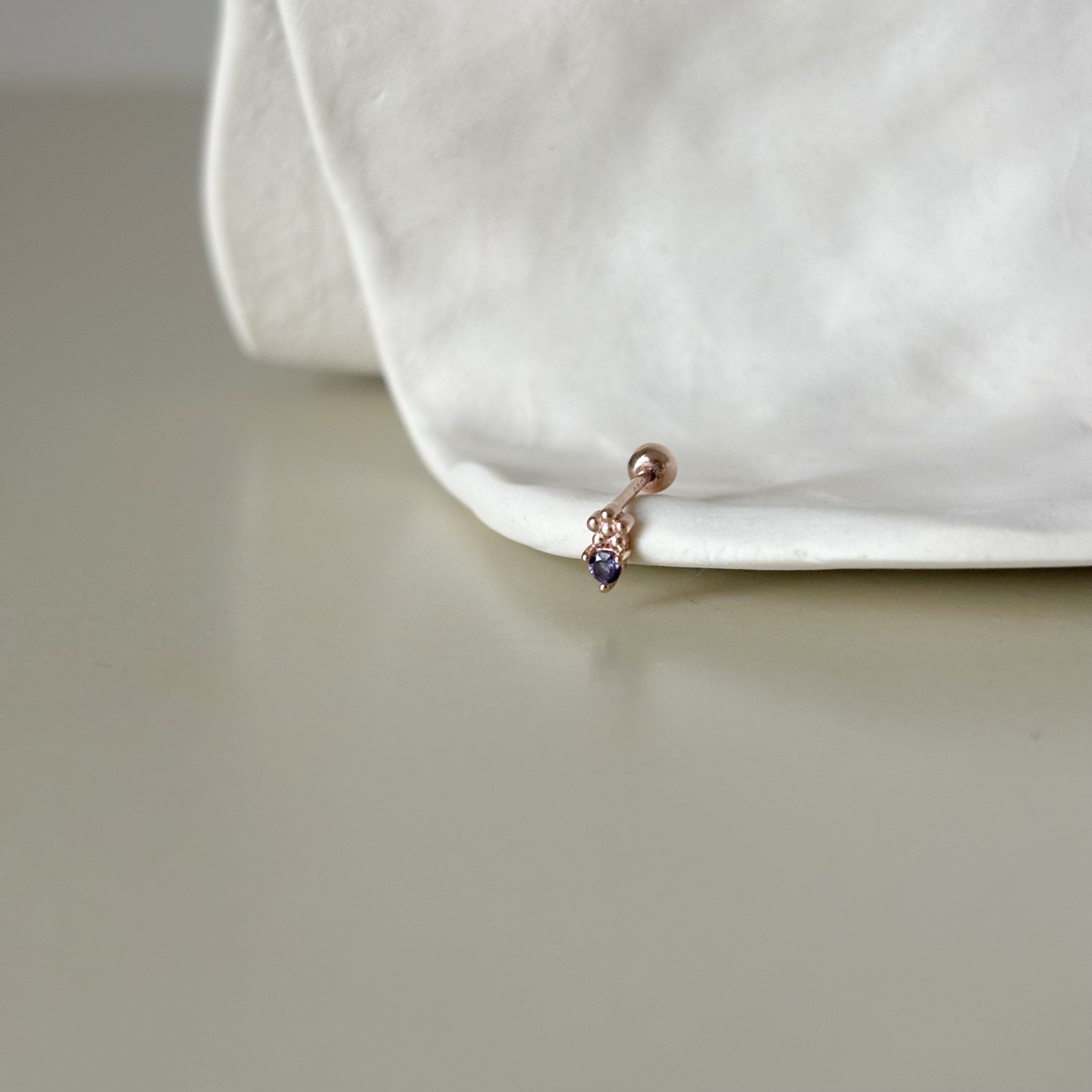 小花三爪菫青石轉珠耳環