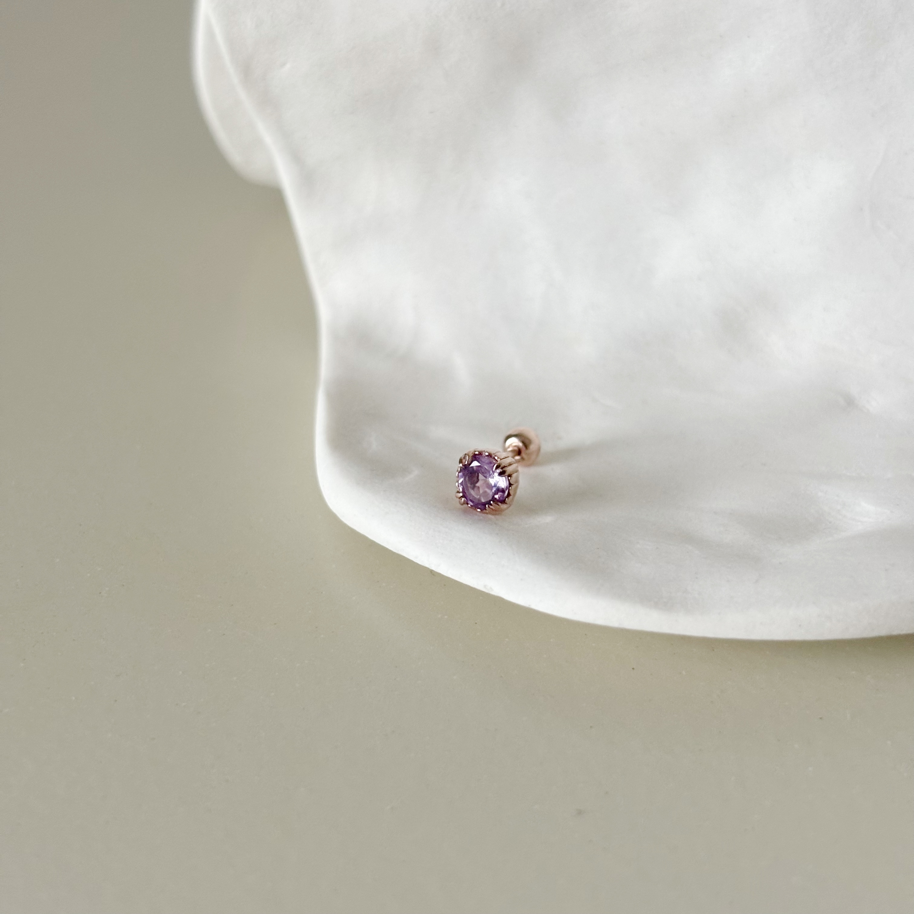 四雙爪紫水晶轉珠耳環