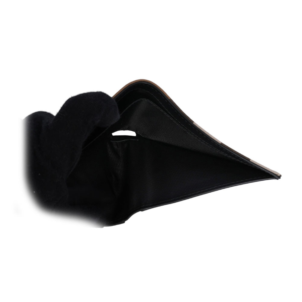 【BURBERRY】大大格紋帆布對開8卡短夾(灰褐色/棕色)80845621