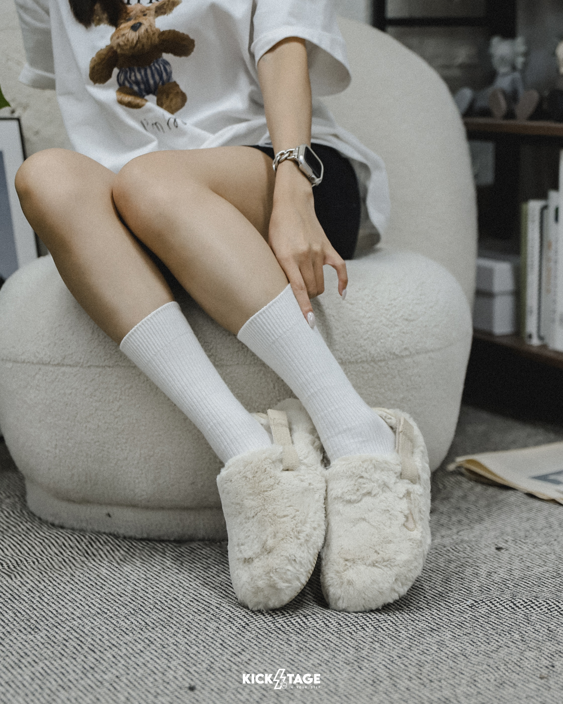 男女鞋 NIKE W CALM MULE 'SANDDRIFT' 米色 絨毛 休閒 穆勒鞋 懶人鞋 拖鞋【FZ3118-100】