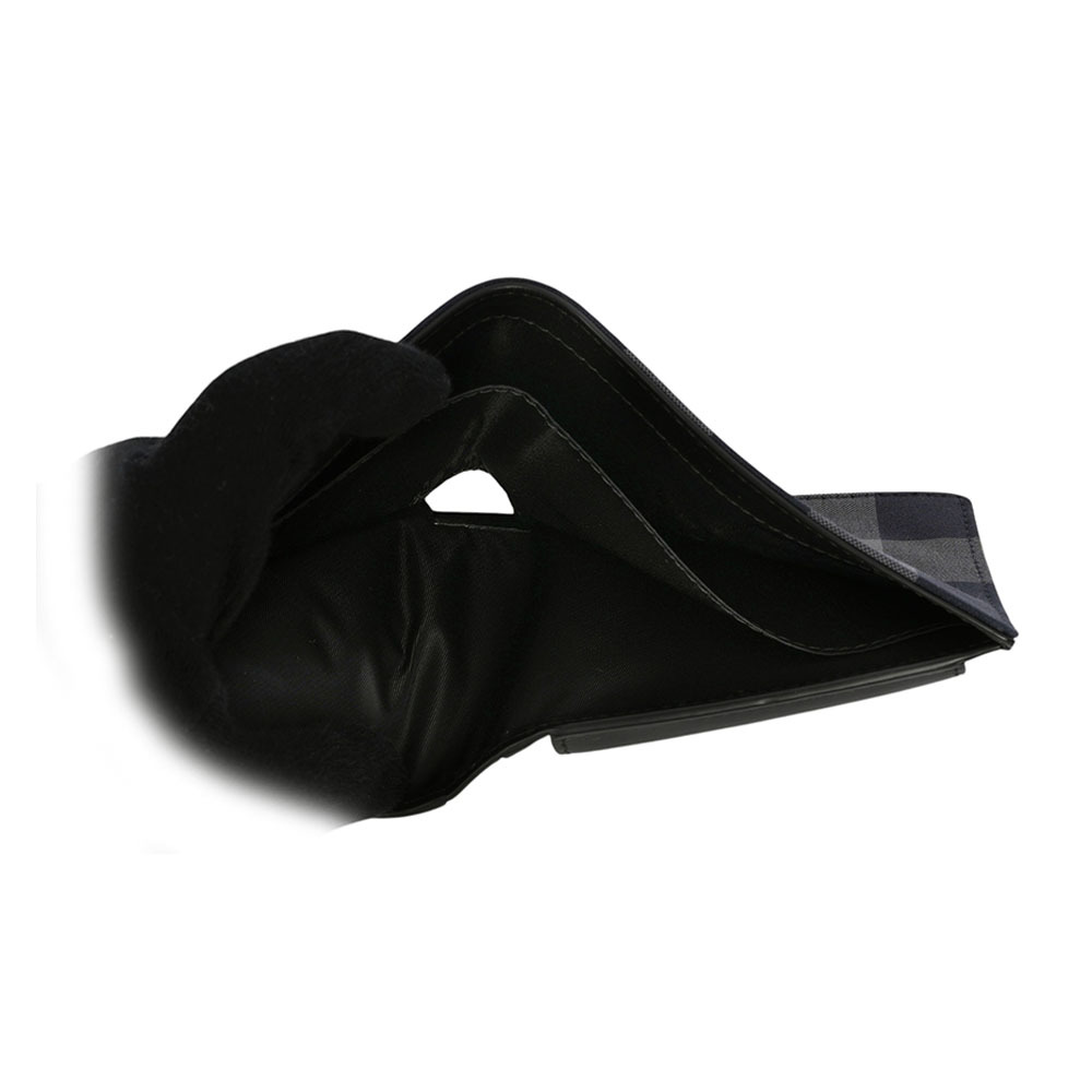 【BURBERRY】大格紋帆布對開零錢袋短夾(海軍藍/灰色)80840651