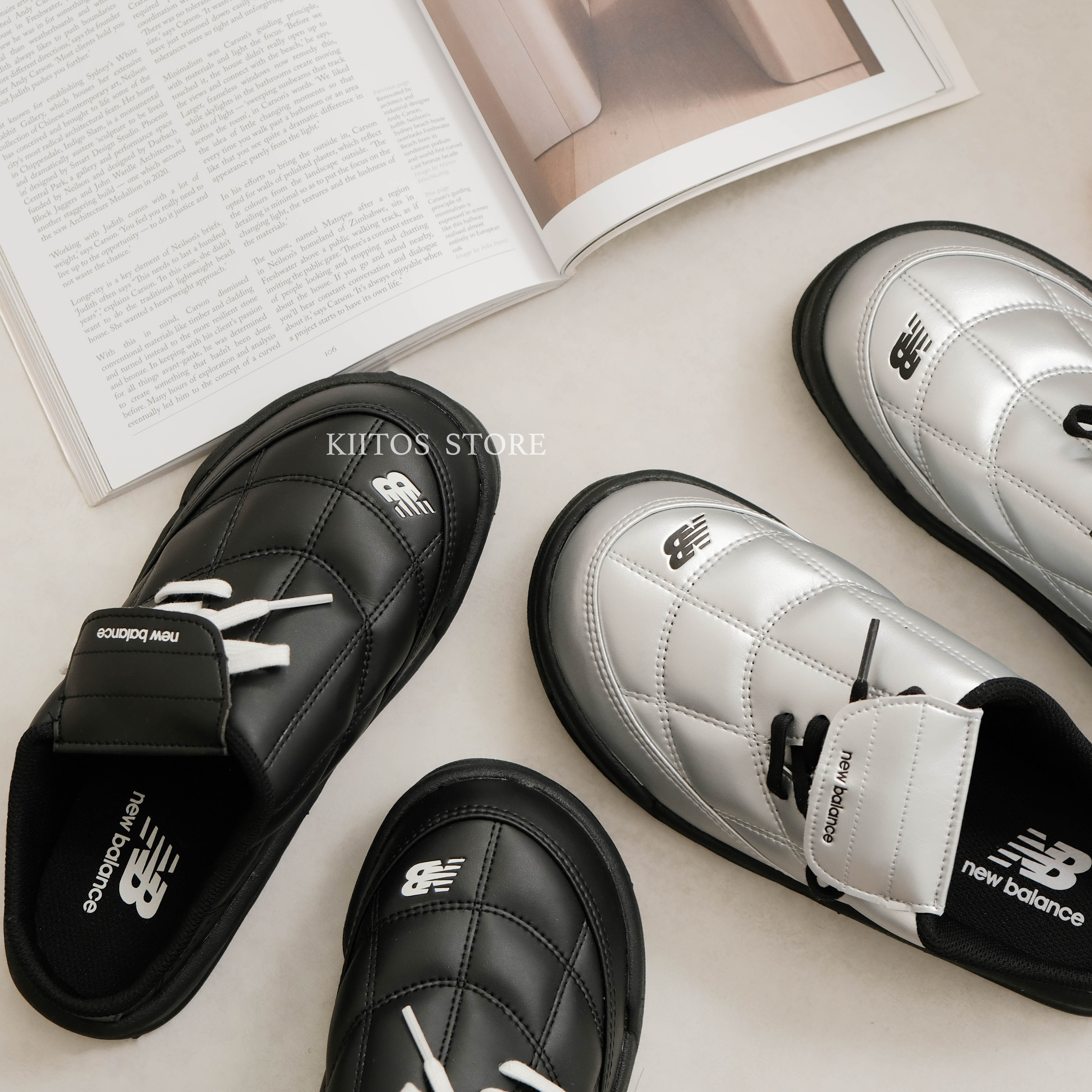 現貨 韓國代購 NEW BALANCE TERRACE MULE NB 足球穆勒鞋 翻蓋鞋舌 懶人鞋 拖鞋 黑色 銀色 SD2051