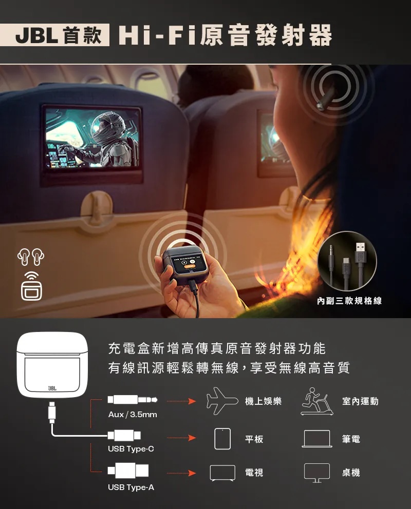 JBL首款圈鐵雙單體 JBLTour Pro 3 觸控螢幕真無線降噪藍牙耳機