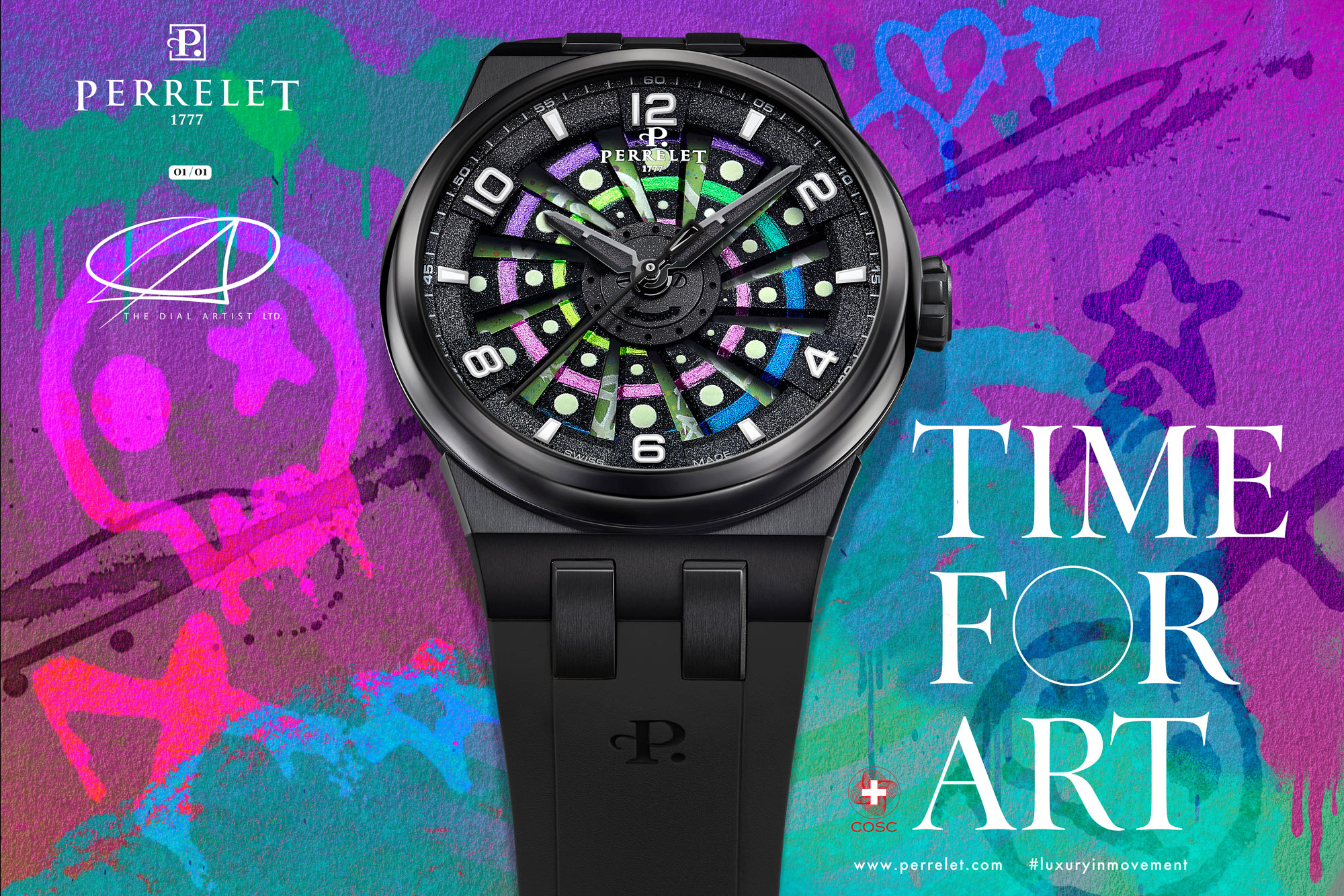 PERRELET X The Dial Artist 聯名旋風腕錶 參與Time For Art 慈善拍賣