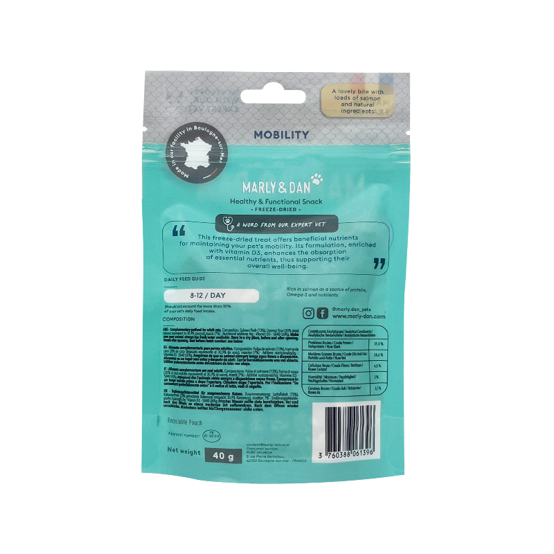 ($100/3件)法國Marly&Dan 貓小食 凍乾三文魚粒 關節活力VIT D3配方 40g