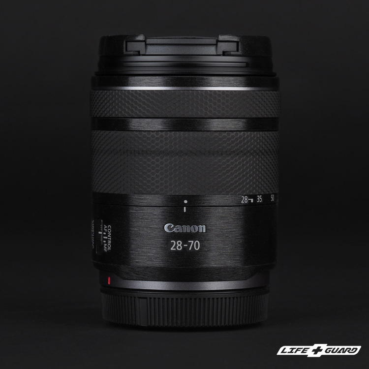 LIFE+GUARD 鏡頭貼膜安裝示意，適用 Canon RF 28-70mm F2.8