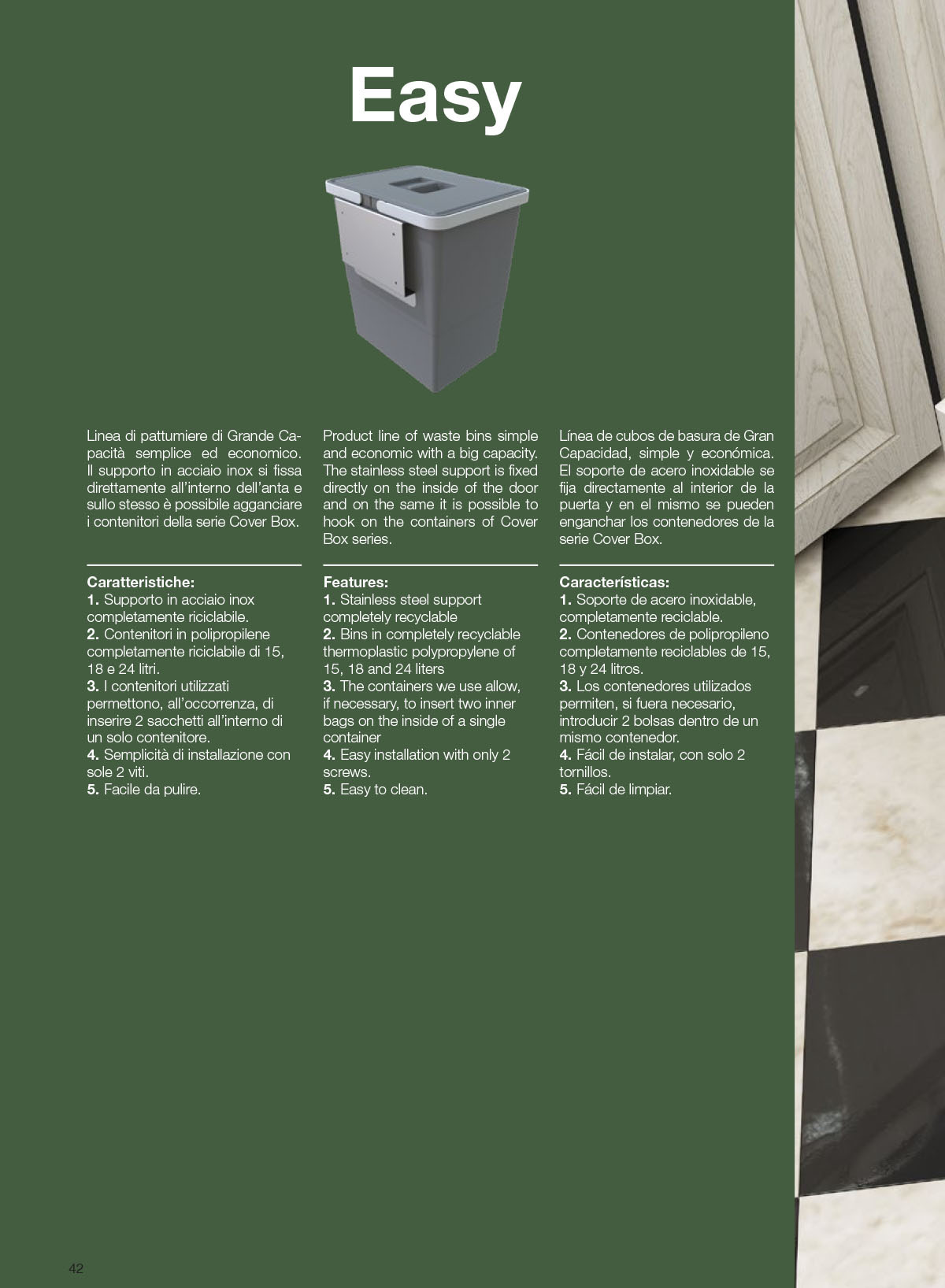 Elletipi EASY 18 廚櫃垃圾桶 - 目錄