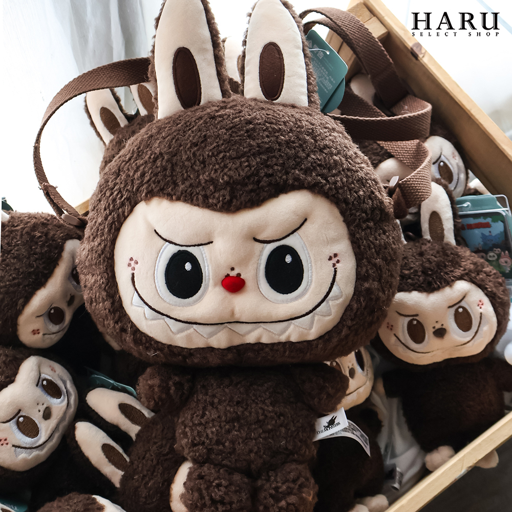 🎪樂園限定🎪 POP MART POPMART 泡泡瑪特 LABUBU 大首領 棕色 MOKOKO 粉色 毛絨公仔包 斜背小包包