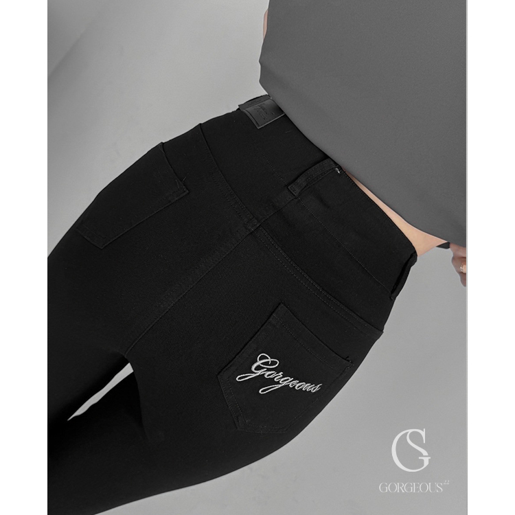 G9465 現貨「LOGO G x ME LOVE極致黑褲」