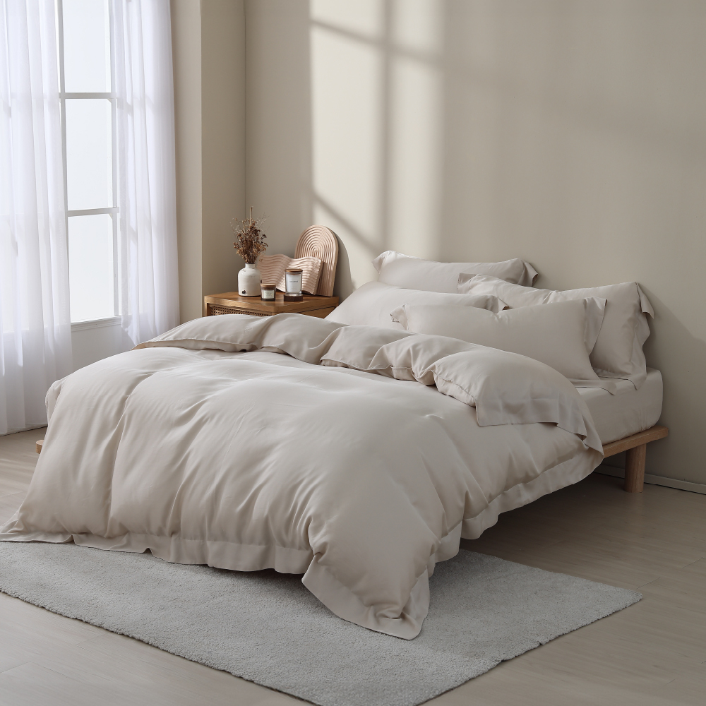 100支天絲｜100%萊賽爾｜淡茶米｜單品&床包被套組