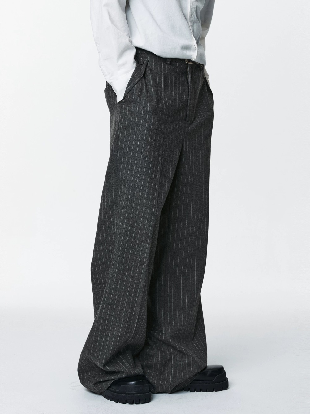 PCLP 條紋西褲直筒褲寬松顯瘦西服長褲