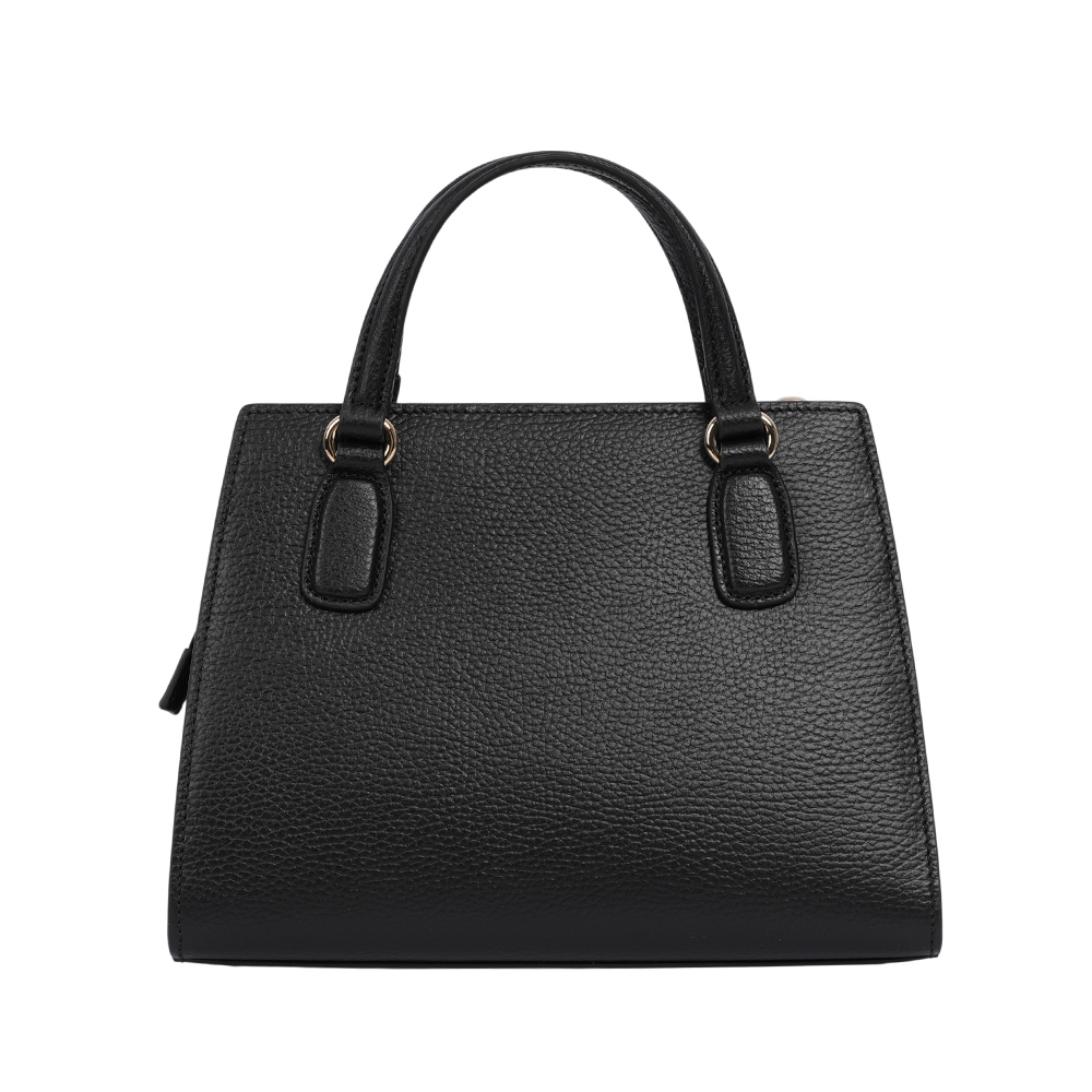 【GUCCI】SOHO 系列牛皮拉鍊小款二用托特包(黑色)607722 CAO0G 1000