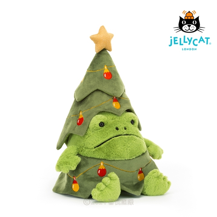 【樂森藥局】英國 Jellycat Christmas Tree Ricky Rain Frog 聖誕樹哭哭蛙