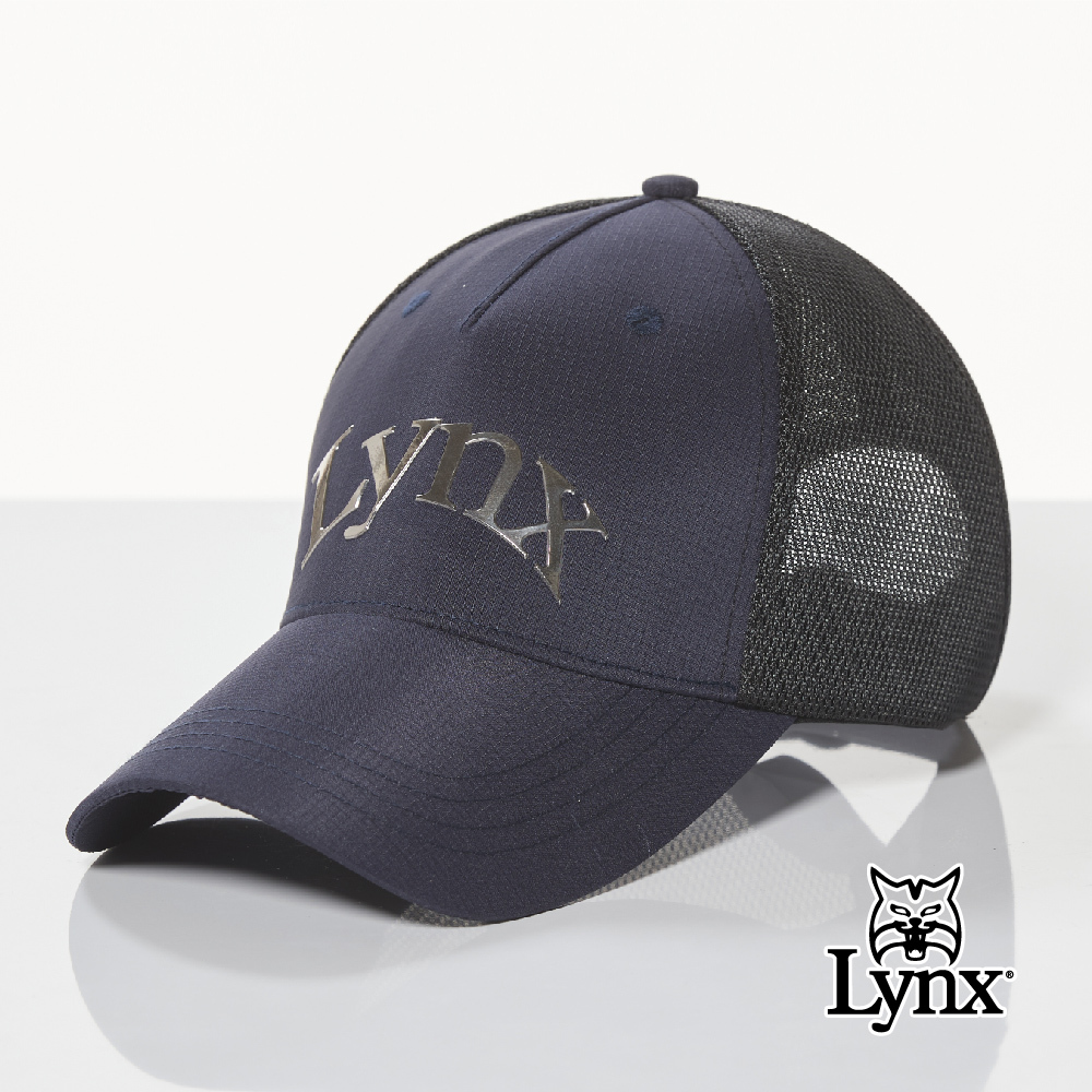 【Lynx Golf】透氣網布潮流時尚Lynx字樣亮面LOGO可調節式球帽