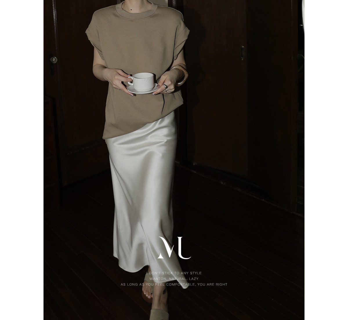 歐美高冷感 緞面魚尾長裙(4色)