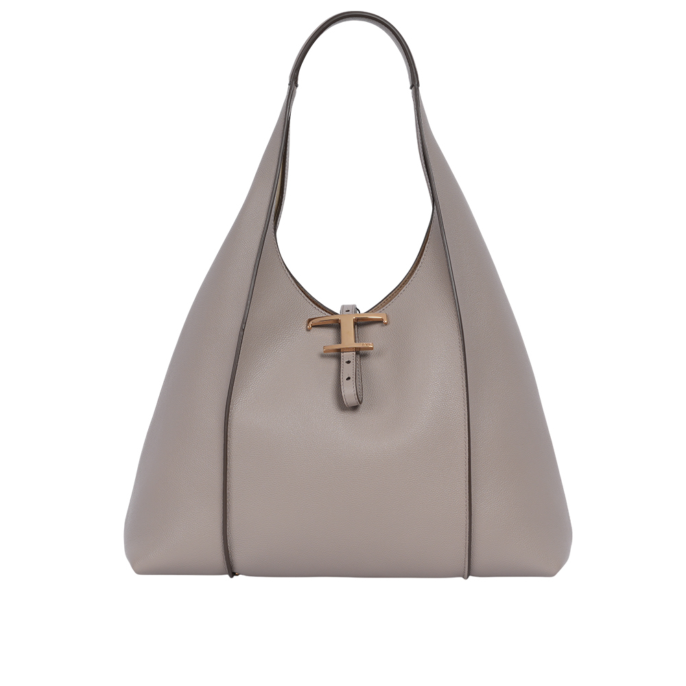 【TOD'S】T-Timeless 附小袋牛皮中款肩背包(灰色)XBWTSBE9300Q8EB221