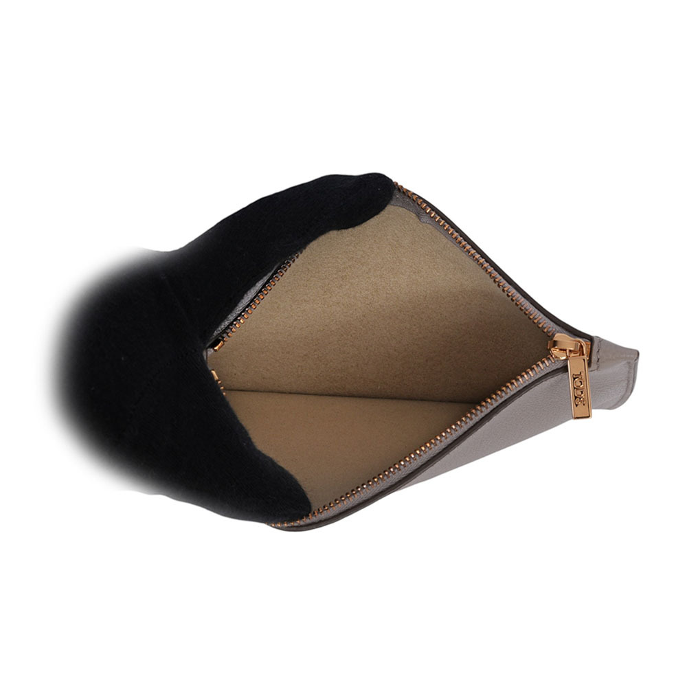 【TOD'S】T-Timeless 附小袋牛皮中款肩背包(灰色)XBWTSBE9300Q8EB221