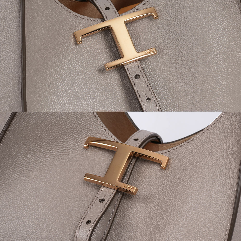 【TOD'S】T-Timeless 附小袋牛皮中款肩背包(灰色)XBWTSBE9300Q8EB221