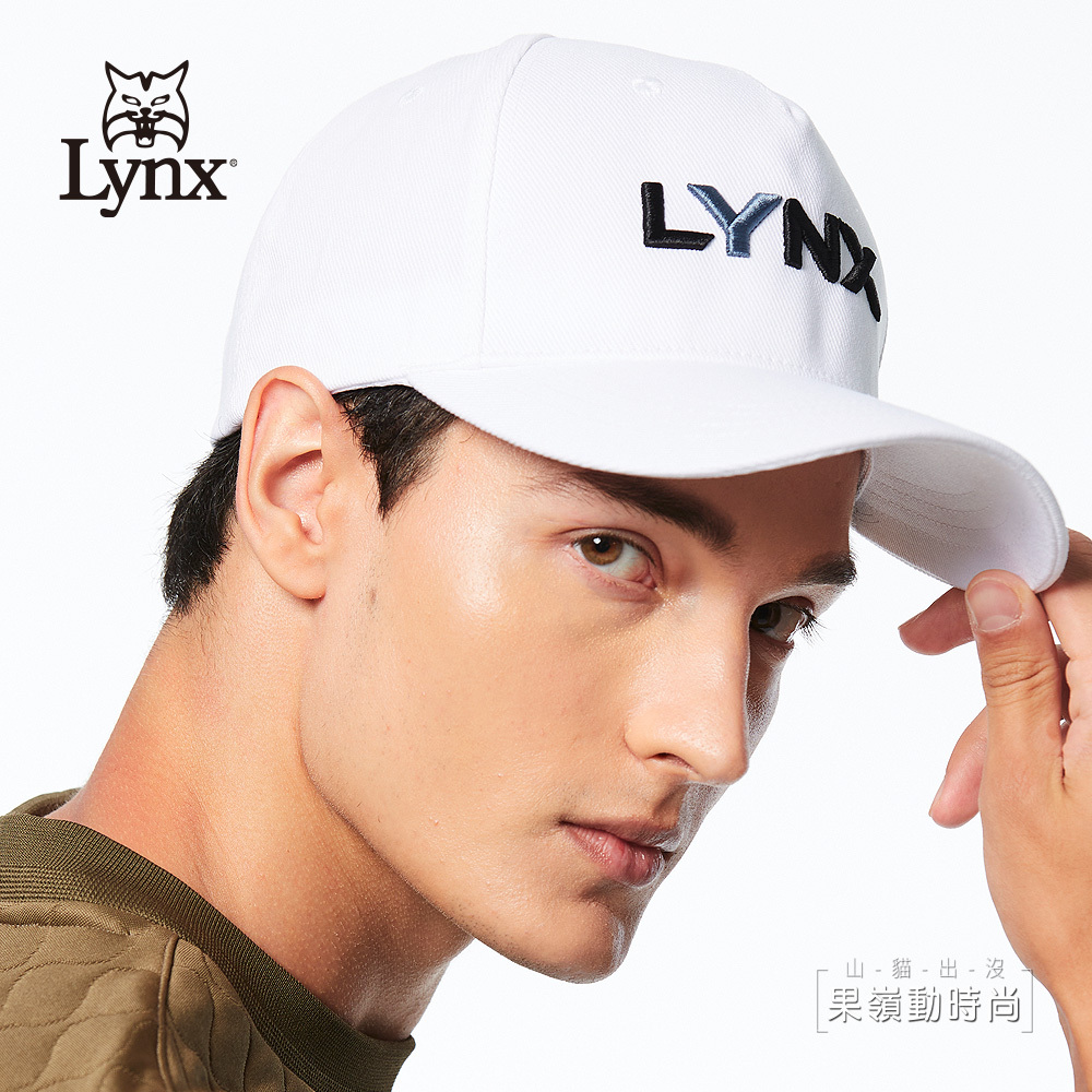 【Lynx Golf】男款運動風Lynx字樣精美繡花魔鬼氈可調節式球帽