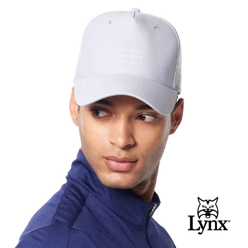 【Lynx Golf】防潑水機能Lynx排列字樣白色LOGO可調節式球帽