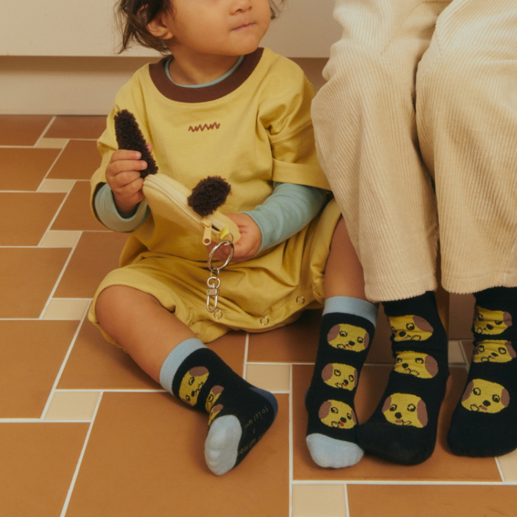 韓國 socks appeal® X MOGU 醜萌童趣插畫寶寶襪 貪吃狗狗